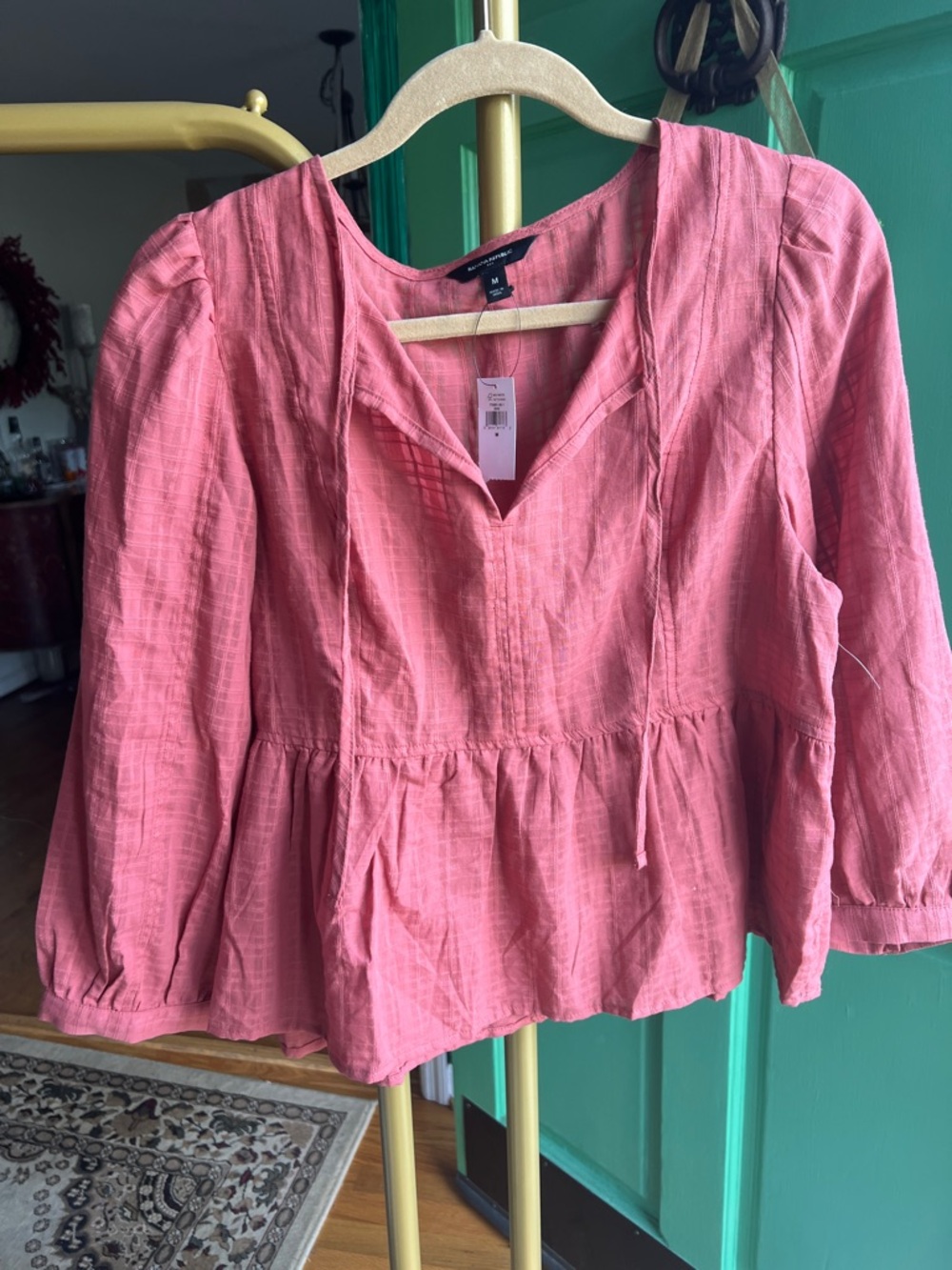 Banana Republic Coral Pink Peasant Tunic Top
